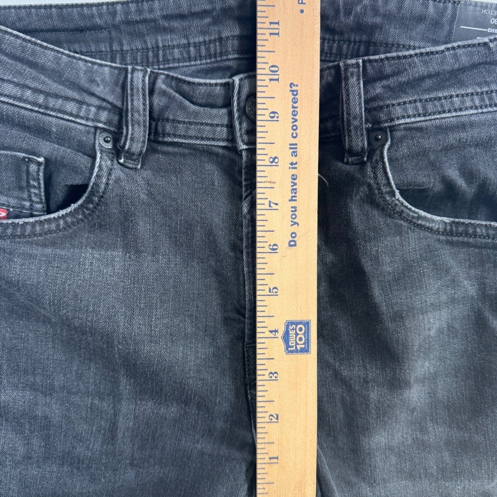 Diesel Thommer Slim Jeans Mens 30x29 Dark Gray Faded Stretch Denim - Picture 7 of 9